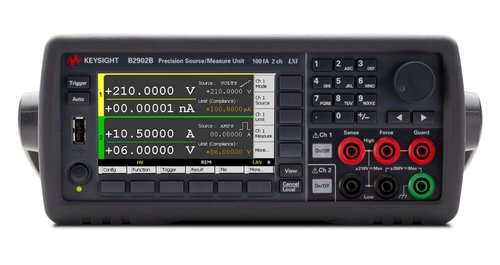 Keysight B2902B Precision Source/Measure Unit, 2ch, 100 fA resolution, 210 V, 3 A DC/10.5 A pulse