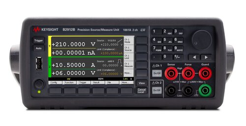 Keysight B2912C Precision Source/Measure Unit, 2ch, 10 fA resolution, 210 V, 3 A DC/10.5 A pulse