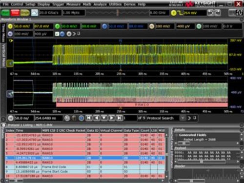 Keysight D9010MCDP MIPI CSI and DSI Protocol Decode/Trigger Software (C-PHY and D-PHY)
