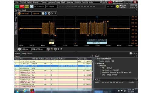 Keysight D9010USBP USB4, USB 3.x, USB 2.0 and eUSB2 Protocol Decode/Trigger Software