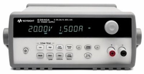 Keysight E3640A DC power supply, dual range: 0-8 V, 3A and 0-20 V, 1.5 A, 30 W. GPIB, RS-232