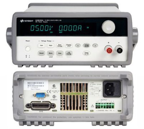 Keysight E3641A DC power supply, dual range: 0-35 V, 0.8 A and 0-60 V, 0.5 A, 30 W. GPIB, RS-232