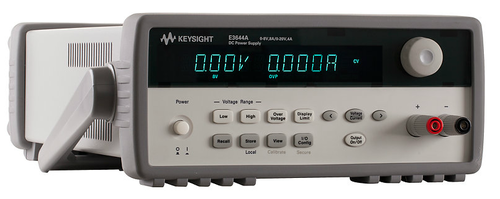 Keysight E3644A DC power supply, dual range: 0-8 V, 8 A and 0-20 V, 4 A, 80 W. GPIB, RS-232