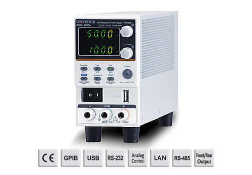 GW-INSTEK PFR-100L-LAN (max 50 V/10 A) Fanless Multi-Range D.C. Power Supply with LAN +GPIB