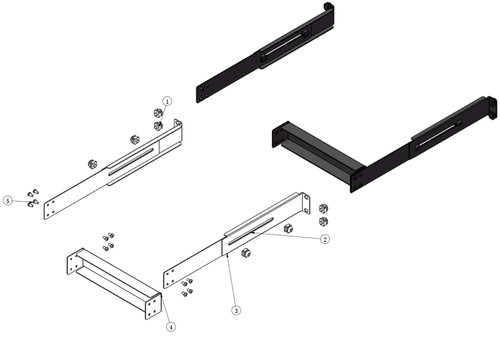 ITECH IT-E154C Mounting kit for IT-M3 and IT-M77 series half width supplies/loads. Used when rack has no tray. Requires IT-E154A or IT-E154B