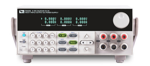 ITECH IT6332B Triple Output DC PSU, 2 Channels 180W, 30 V, 6 A; 1 Channel 15W, 5 V, 3 A - USB/GPIB/RS232 interface