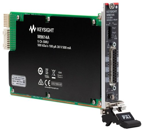 Keysight M9614A PXIe 5-channel Source/Measure Unit, 500 kSa/s, 100 pA, 30 V, 500 mA