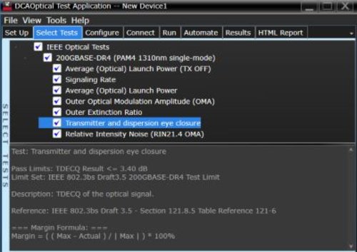 Keysight N1095BSCA Optical TX Test SW for IEEE 802.3bs/cd