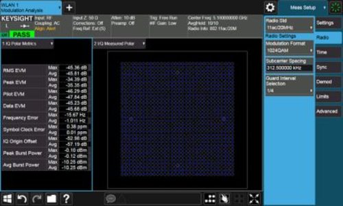 Keysight N9077EM1E WLAN 802.11ac/ax Measurement Application