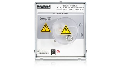 R&S ESH3-Z6 Single-line V-network, 5 µH/50 Ohm, frequency range 0.1 to 200 MHz, up to 100 A continuous current, incl. calibration certificate and report
