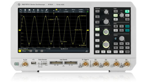 R&S RTB24-70 Digital 4 channel oscilloscope, 70 MHz bandwidth up to 2,5 GSa/s, up to 20MSa, includes 10 bit RTB®-B6 ARB Generator and RTB®-K15 History and segmented memory