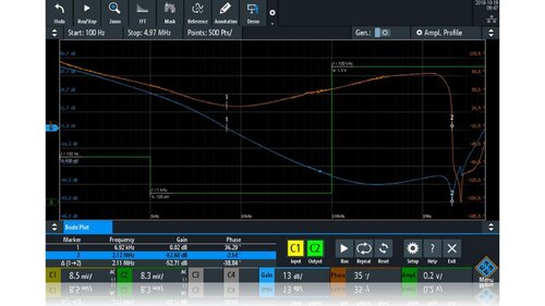 R&S MXO4-K36 Frequency & Impedance analysis Range: Up to 100 MHz Source: Internal generator (MXO4-B6 option required) for  MXO 4 series oscilloscope (software license)