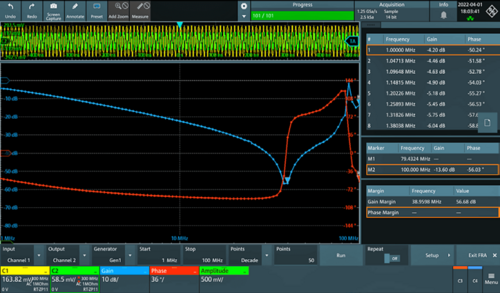R&S MXO5C-K36 Frequency response analysis Range: 10 mHz to 100 MHz Source: Internal generator B6 required for  MXO 5C Series oscilloscope (software license)