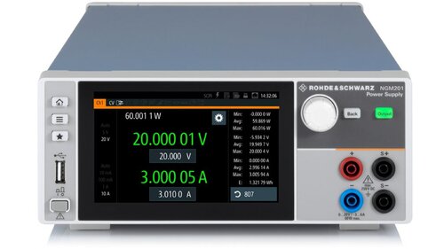 R&S NGM201 Single-channel power supply, 0 V to 20 V max. 6 A, max. 60 W, electronic load (max. 20 V / 3 A), USB/LAN