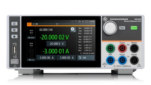 R&S NGU401 Four-quadrant source measure unit, -20 V to 20 V, max. ±8 A, max. 60 W, electronic load (max. 20 V/8 A/60 W), USB/LAN