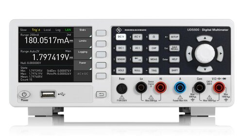 R&S UDS600 Digital multimeter, 6 1/2 digit, simultaneous display of 3 meas, up to 200 meas/s, logging, USB/LAN interface