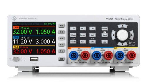 R&S NGE103B 3-channel power supply, 0 to 32 V / 3 A, max. 99 W, USB