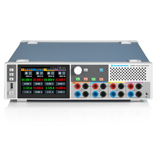 R&S NGP824COMB Four-channel power supply 0V to 64V, max. 10A per channel max. 200W per channel (800W total), USB/LAN, digital triiger and analog input