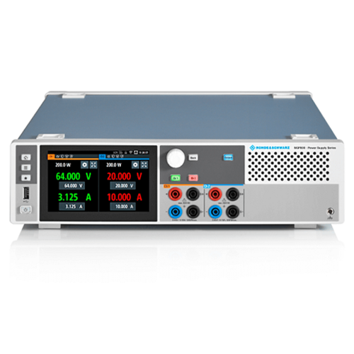 R&S NGP822 Two-channel power supply 0V to 64V, max. 10A per channel max. 200W per channel (400W total), USB/LAN